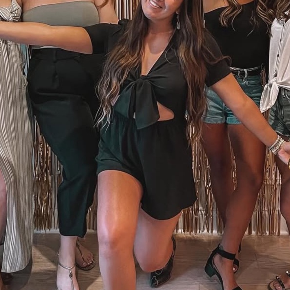 black tie front romper | amazon - Picture 3 of 5